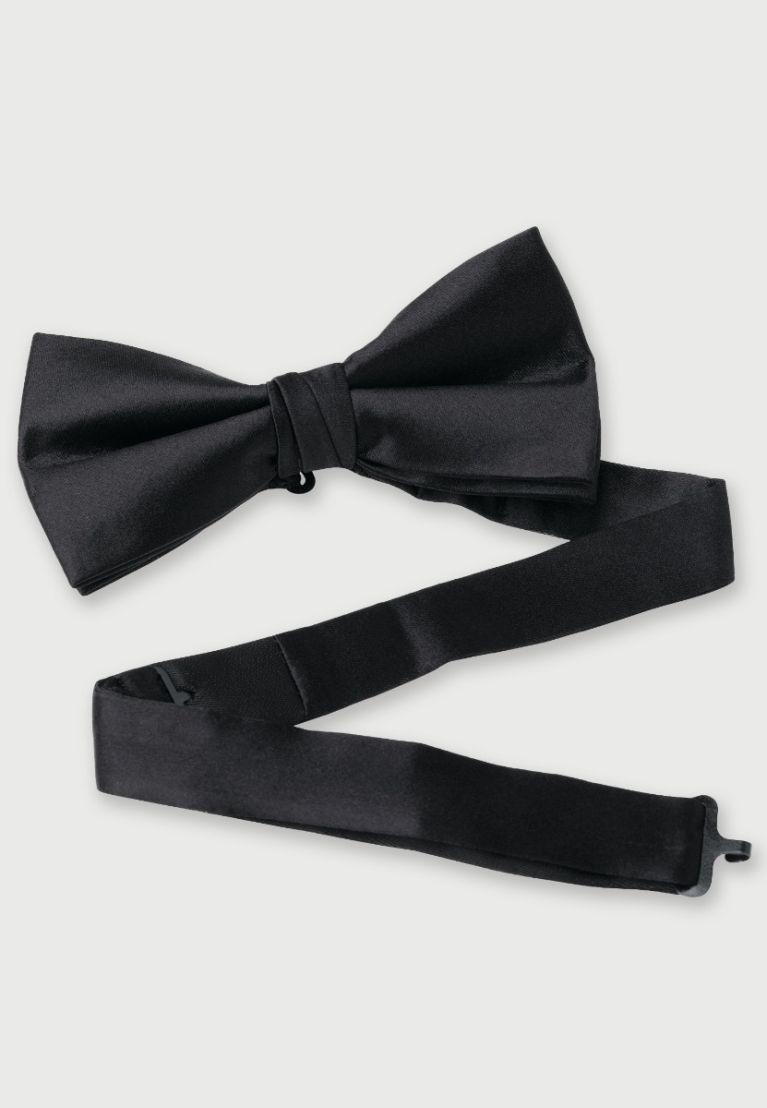 black satin bow tie