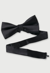 black satin bow tie