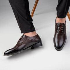 Brown leather dress shoes