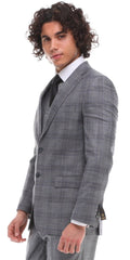 Check Grey suits for men