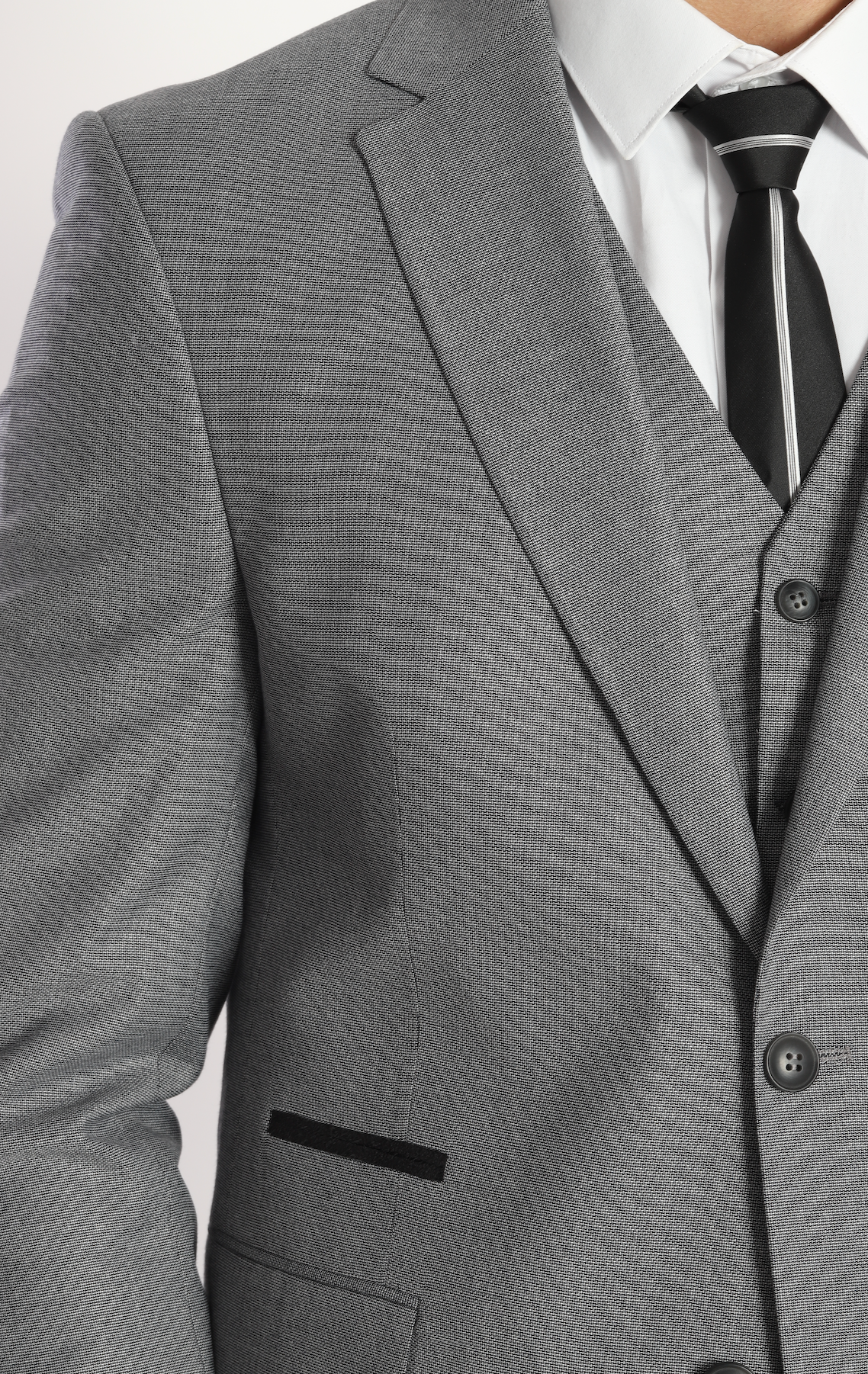 Grey three piece suits for men