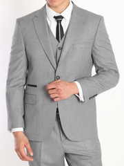 Grey three piece suits for men London