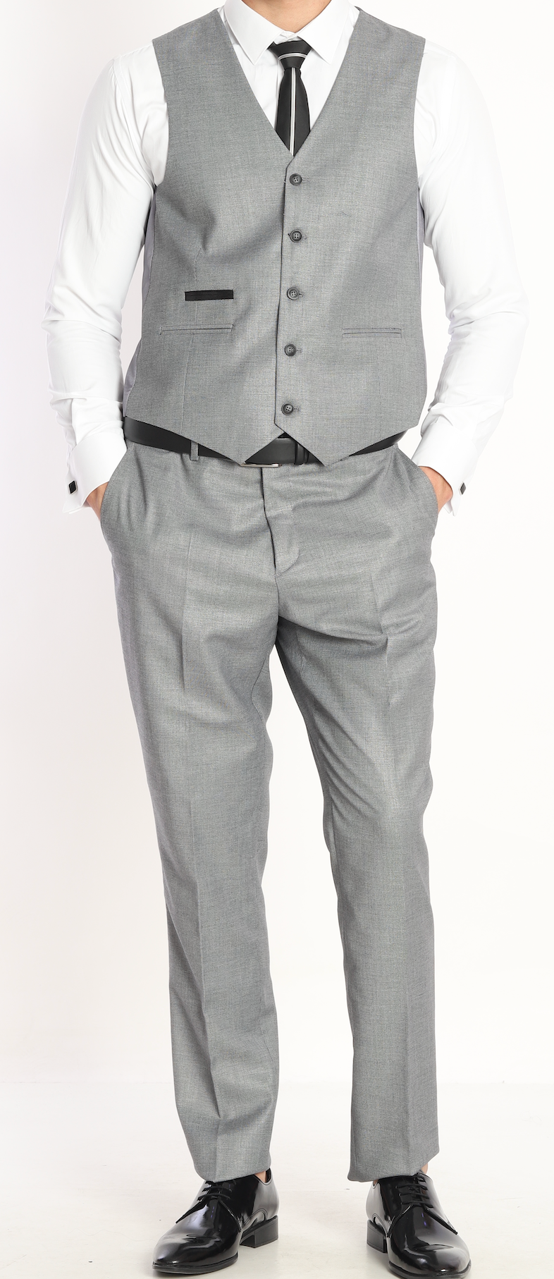 Grey three piece suits for men UK