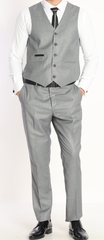 Grey three piece suits for men UK