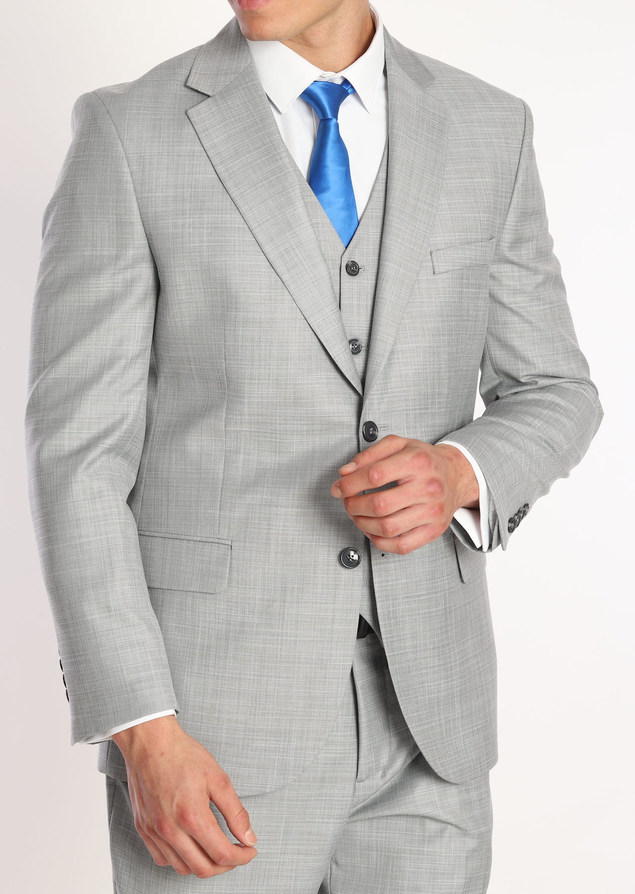 Light Grey three piece suits by designer
