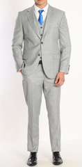 Light Grey three piece suits for men by designer