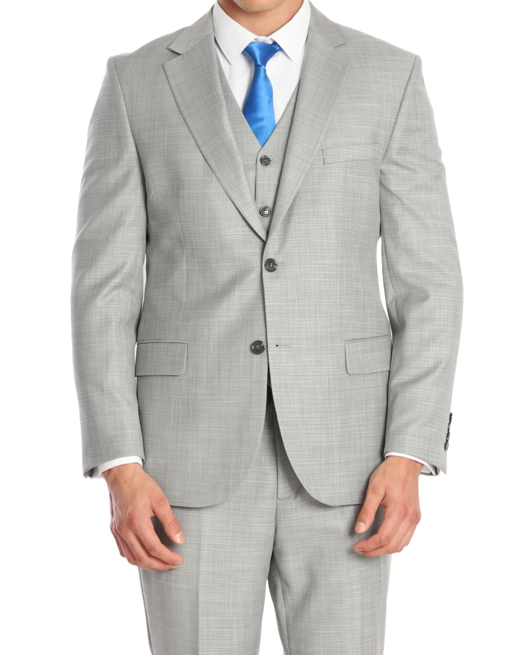 Light Grey three piece suits by designer