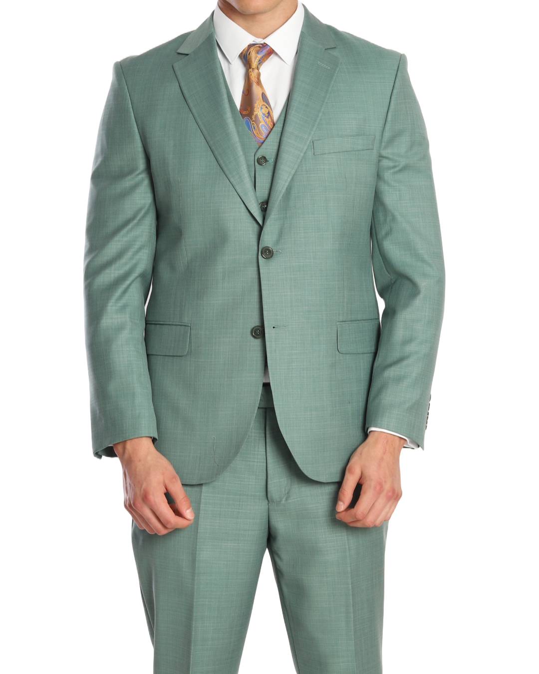 green three piece suits by designer LONDON