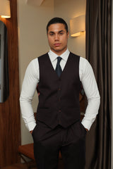 Three-Piece Burgundy Three-Piece Classic Suit