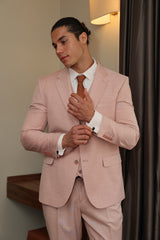 Men's Pink Three-Piece Suit by ECCA LONDON
