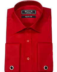 red shirt with double cuffs, perfect for any occasion. Crafted in 100% cotton 