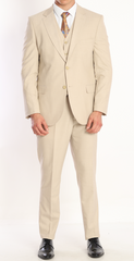 ICONY FAWN - Beige Plain Three Piece Suit