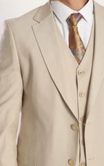ICONY FAWN - Beige Plain Three Piece Suit