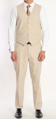 ICONY FAWN - Beige Plain Three Piece Suit