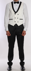 White Jacquard tuxedo suits UK