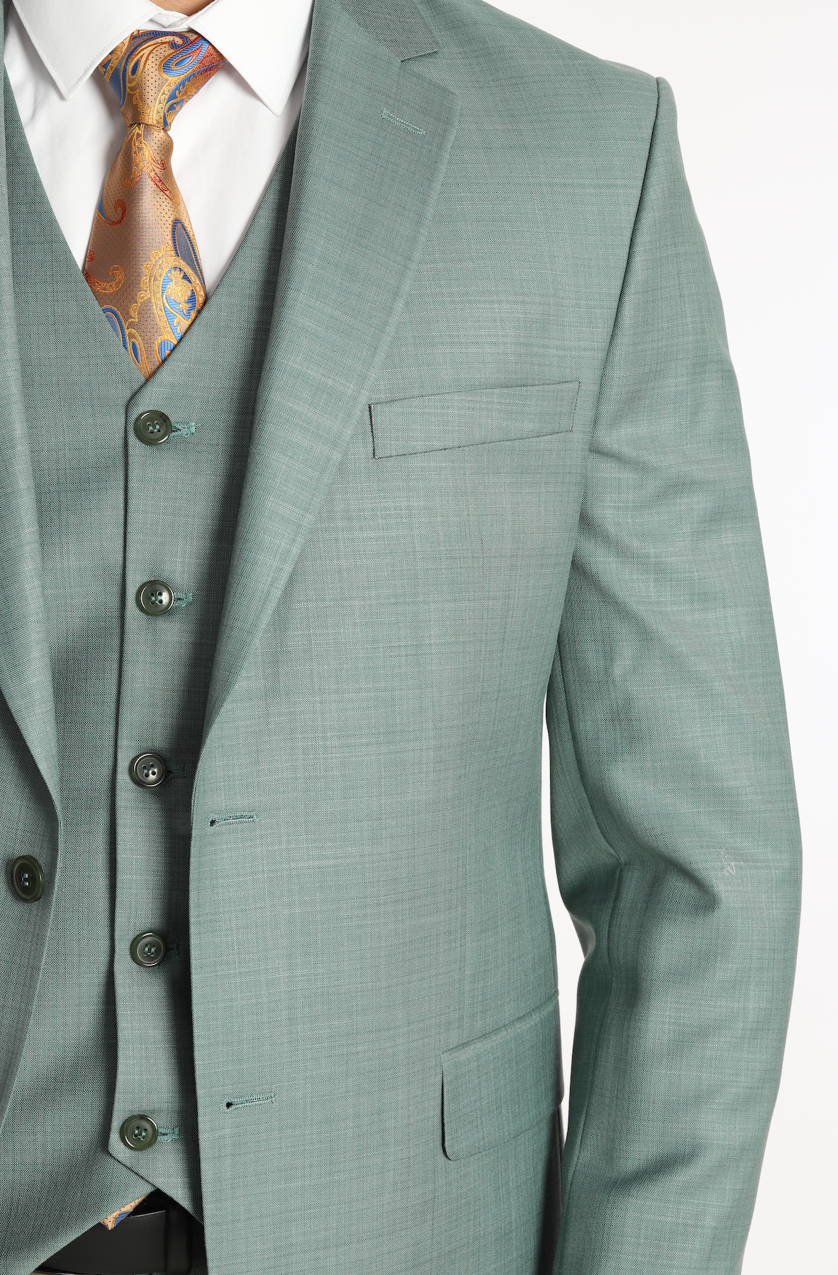 men's green three piece suits by designer