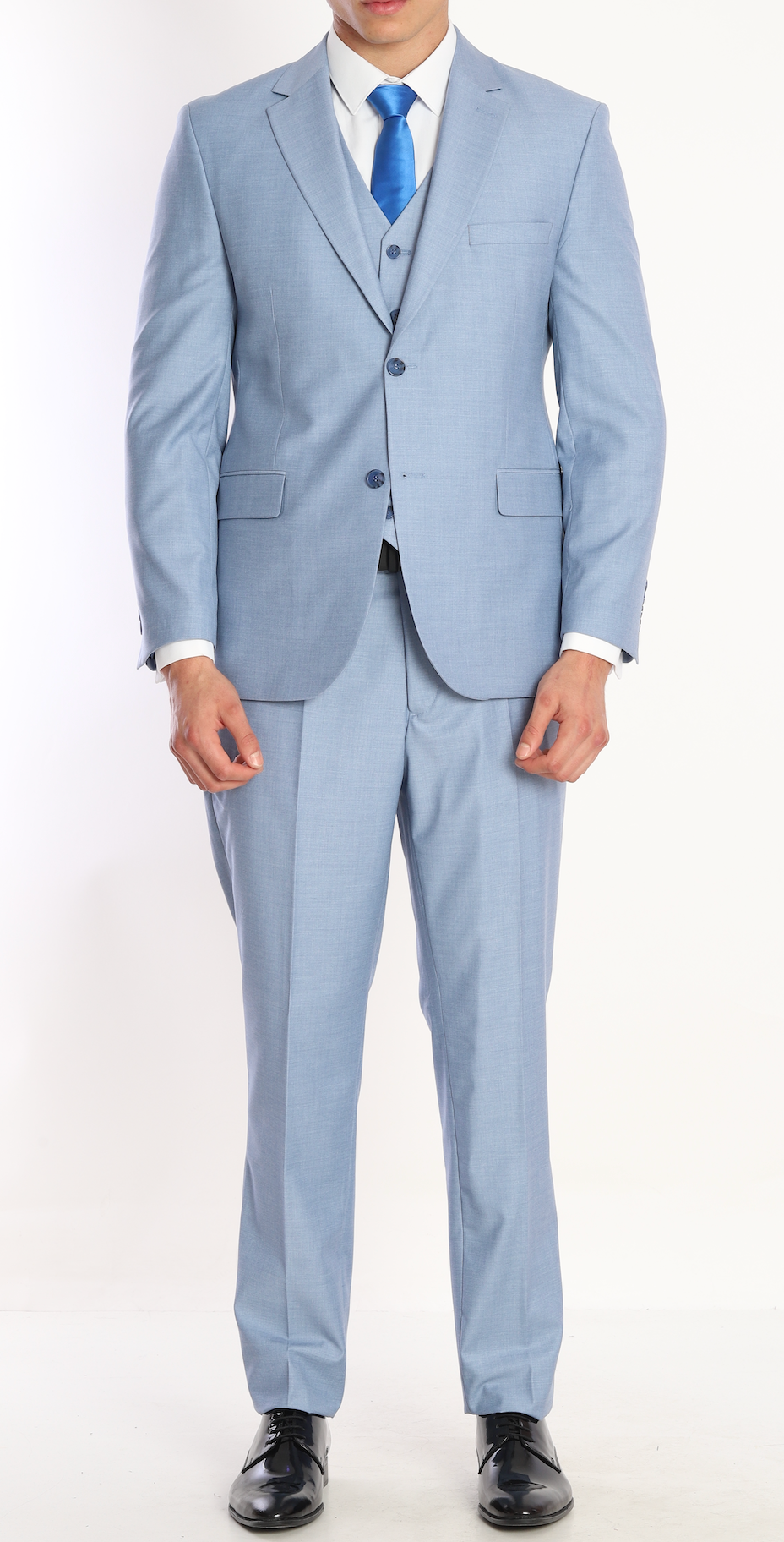men's baby blue three piece suits by designer