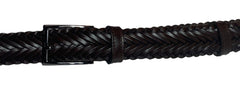 Brown Genuine Leather Handmade Woven Belt for Men