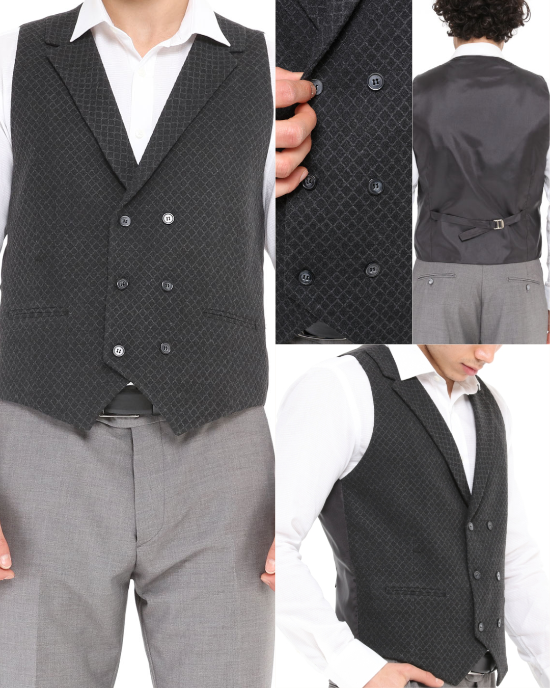 grey wool waistcoat for men