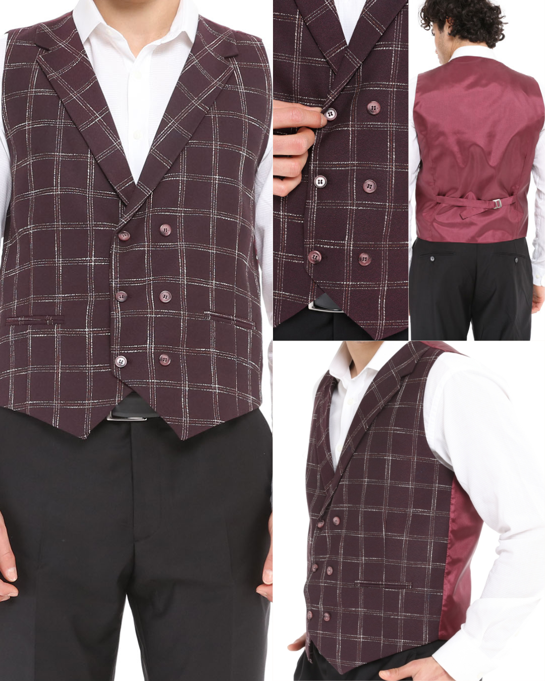 burgundy wool waistcoat