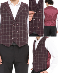 burgundy wool waistcoat
