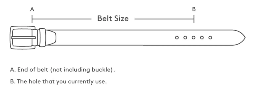 Genuine Leather Handmade Belt - A Designer Limited Edition Production Size Chart