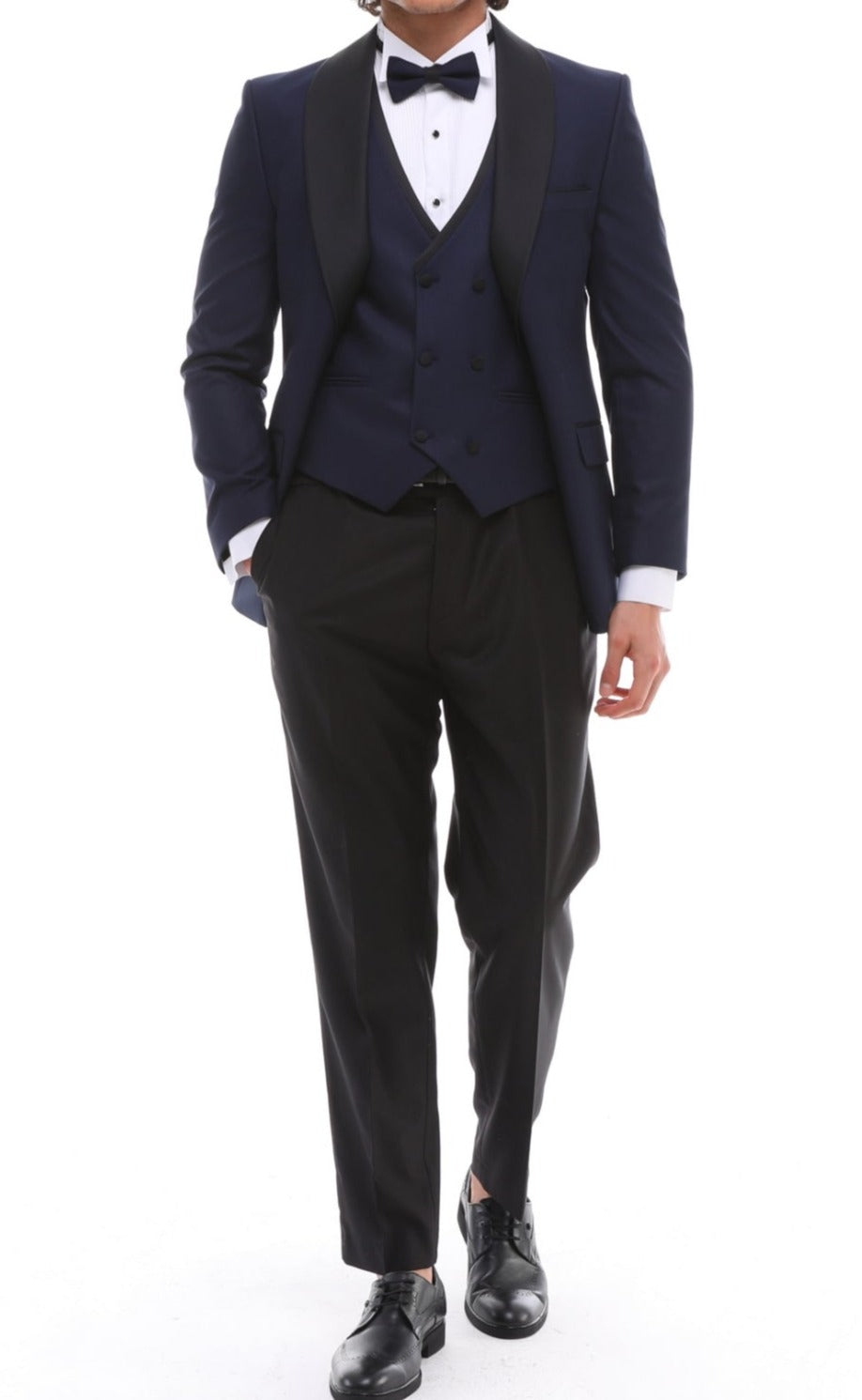 men's navy shawl lapel tuxedo suits London