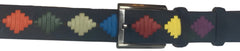 Men's Navy Suede Embroidery Leather Belt 