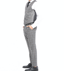 ICONYN BRAVEN -  Brown Check Three Piece Suit