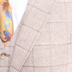 PEACHY LINEN - Light Orange Three Piece Suit