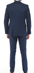BLUE JACK - Blue & Light Blue Plaid Three Piece Suit