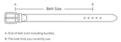 White & Navy Genuine Leather Handmade Belt Size Chart