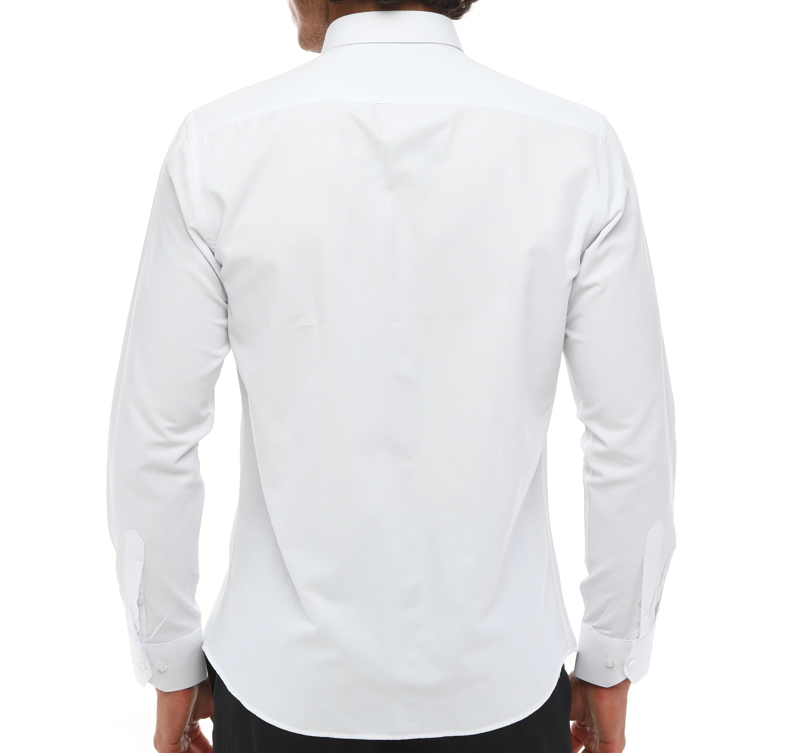 White Pinned Collar Shirt for Men