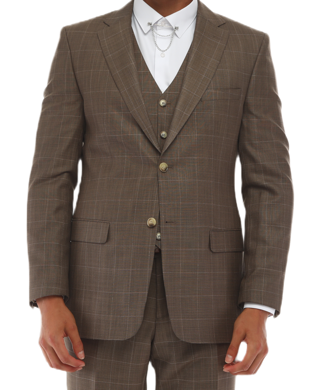 brown Check suit for men by designer London