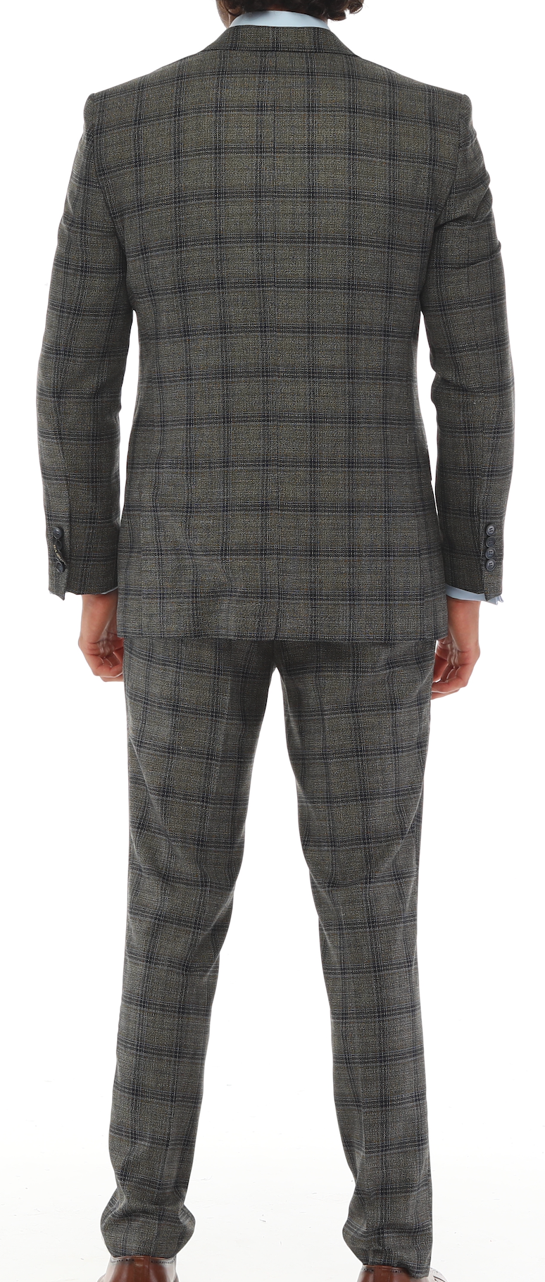 green Check suit for men