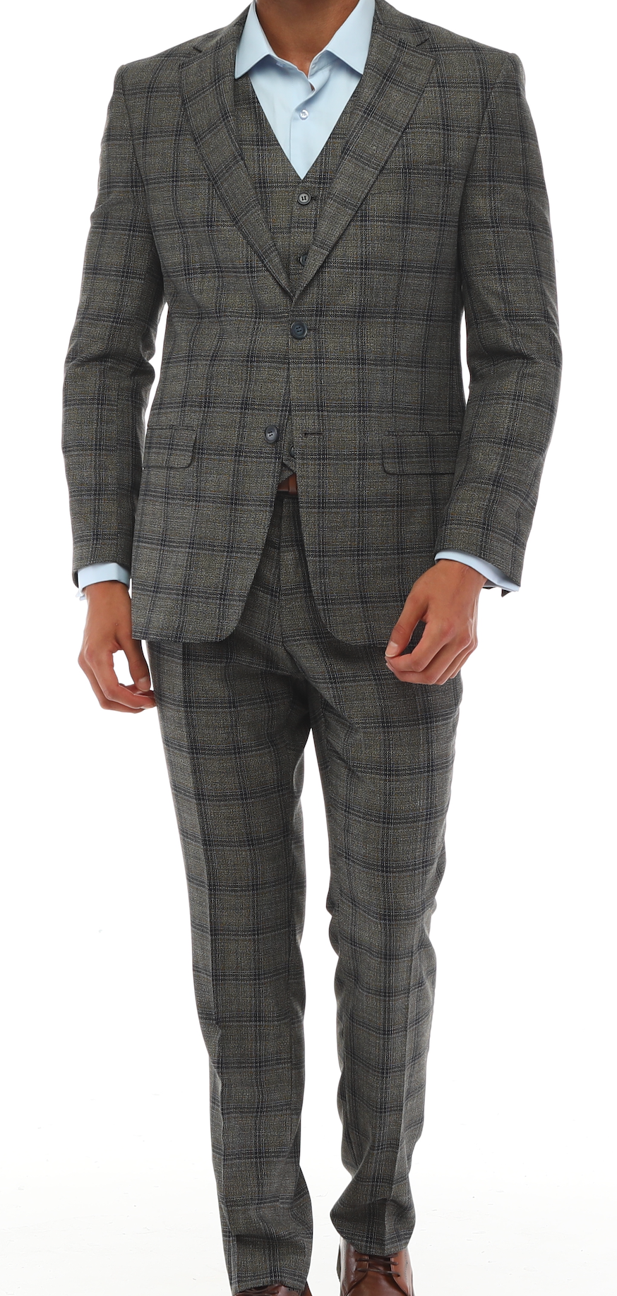 green Check suit for men London