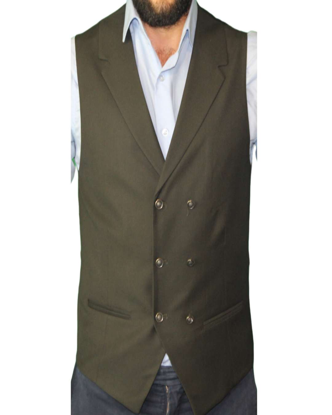 green wool waistcoats