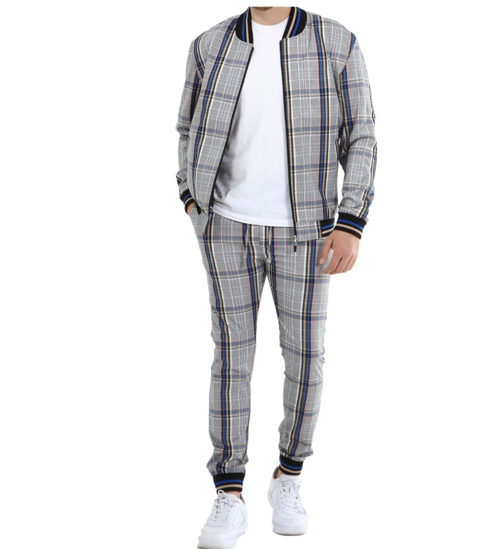 ICONYN GENTLEMAN TRACKSUIT SET - Blue and Yellow Matched Outwears