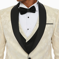 CHARLES’ TOWER - Cream Jacquard Four Piece Dinner & Wedding Suit