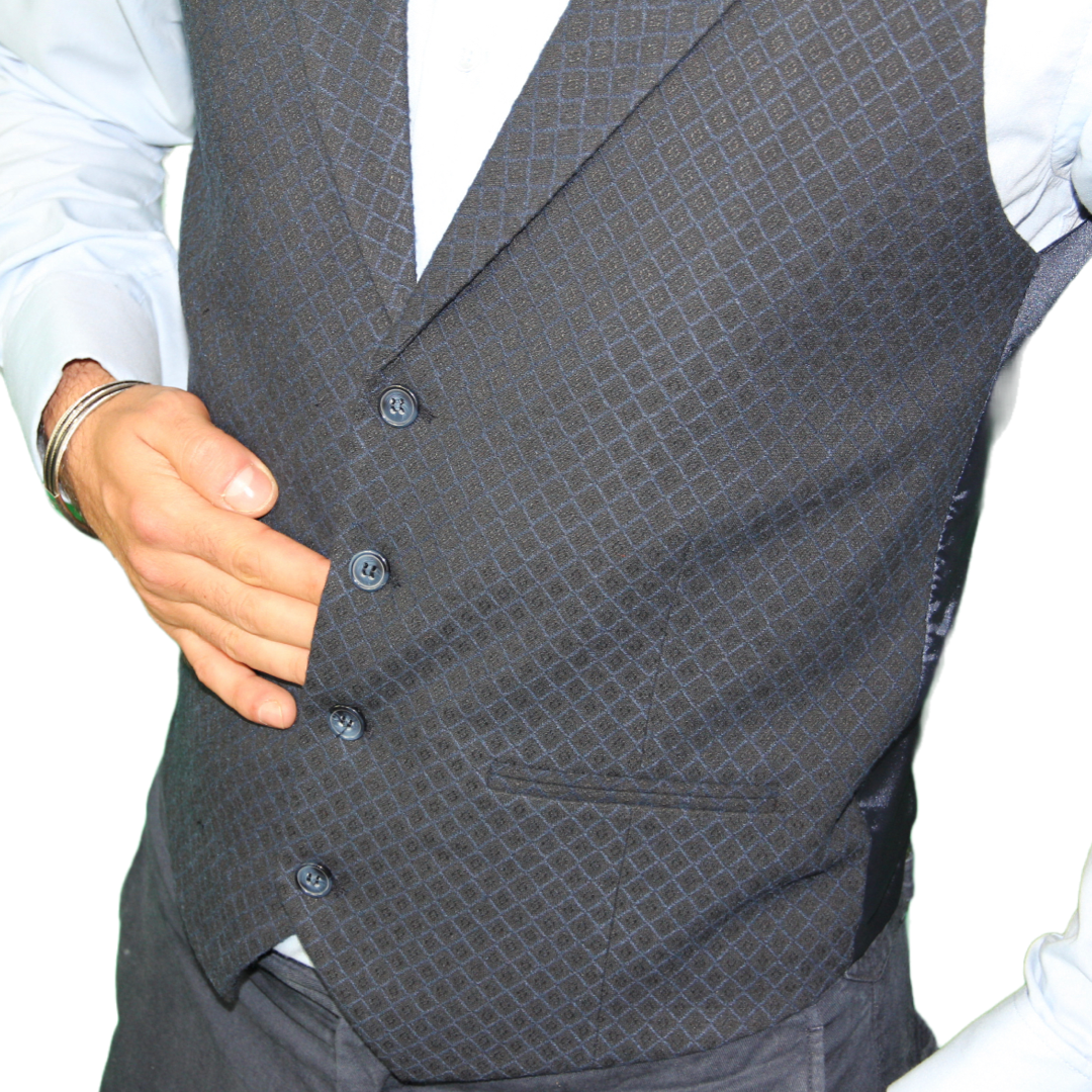 men's blue wool waistcoats