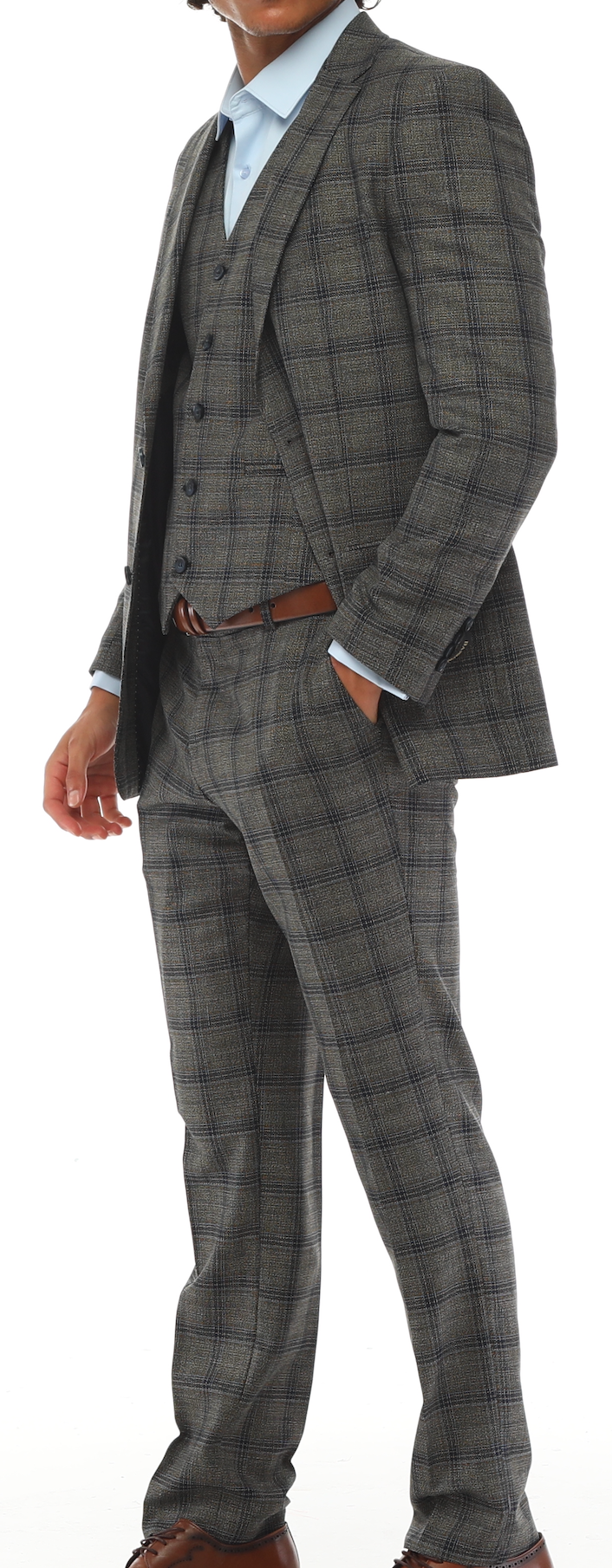 men's green Check suit UK