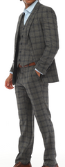 men's green Check suit UK
