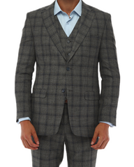 men's green Check suit for men by designer
