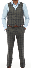 men's green Check suit 